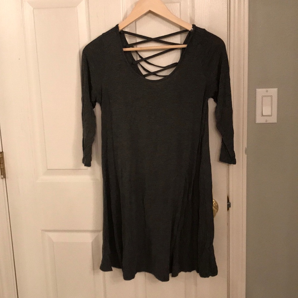 Charcoal straps back dress